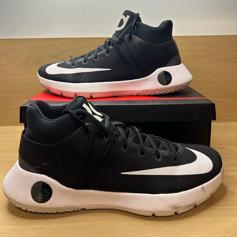 Nike KD Trey 5 IV Mens 10.5 Black & White Basketball Shoes 844571-010